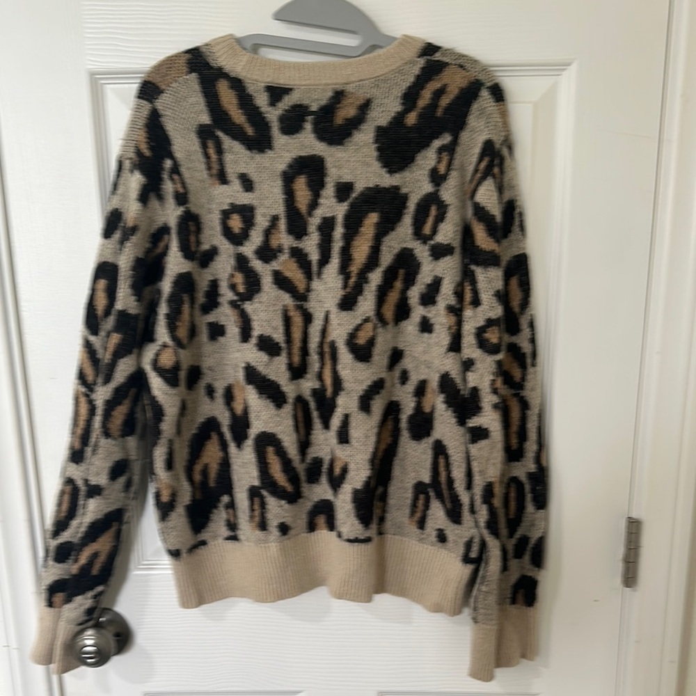 Volcom Black and Tan Crew Neck Sweater with Bold‎ Animal Print - Picture 2 of 5